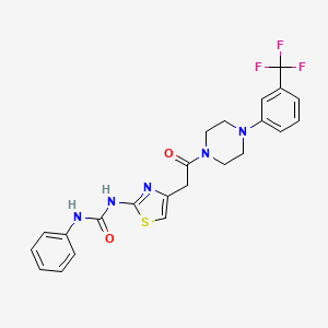 1-(4-(2-Oxo-2-(4-(3-(trifluoromethyl)phenyl)piperazin-1-yl)ethyl)thiazol-2-yl)-3-phenylurea