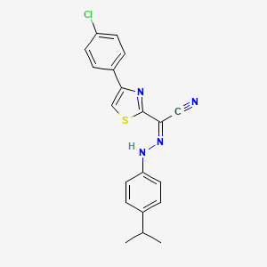 (2Z)-4-(4-chlorophenyl)-N-(4-propan-2-ylanilino)-1,3-thiazole-2-carboximidoyl cyanide