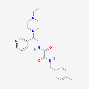molecular formula C23H31N5O2 B2370963 N1-(2-(4-ethylpiperazin-1-yl)-2-(pyridin-3-yl)ethyl)-N2-(4-methylbenzyl)oxalamide CAS No. 863556-45-0
