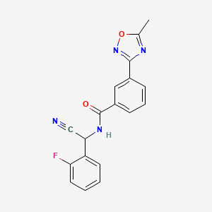molecular formula C18H13FN4O2 B2370967 N-[Cyano-(2-fluorophenyl)methyl]-3-(5-methyl-1,2,4-oxadiazol-3-yl)benzamide CAS No. 1436108-63-2