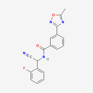 N-[Cyano-(2-fluorophenyl)methyl]-3-(5-methyl-1,2,4-oxadiazol-3-yl)benzamide