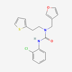 3-(2-Chlorophenyl)-1-(furan-3-ylmethyl)-1-(2-(thiophen-2-yl)ethyl)urea