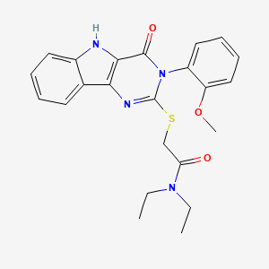molecular formula C23H24N4O3S B2370974 N,N-diethyl-2-((3-(2-methoxyphenyl)-4-oxo-4,5-dihydro-3H-pyrimido[5,4-b]indol-2-yl)thio)acetamide CAS No. 888431-33-2
