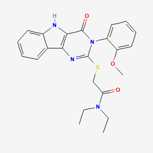 N,N-diethyl-2-((3-(2-methoxyphenyl)-4-oxo-4,5-dihydro-3H-pyrimido[5,4-b]indol-2-yl)thio)acetamide