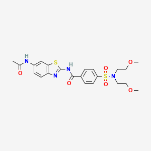 molecular formula C22H26N4O6S2 B2370976 N-(6-acetamidobenzo[d]thiazol-2-yl)-4-(N,N-bis(2-methoxyethyl)sulfamoyl)benzamide CAS No. 328539-79-3