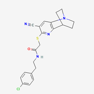 N-[2-(4-chlorophenyl)ethyl]-2-[(7-cyano-3,4-dihydro-2H-1,4-ethano-1,5-naphthyridin-6-yl)sulfanyl]acetamide
