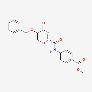 molecular formula C21H17NO6 B2370989 methyl 4-(5-(benzyloxy)-4-oxo-4H-pyran-2-carboxamido)benzoate CAS No. 1021093-33-3
