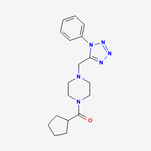 cyclopentyl(4-((1-phenyl-1H-tetrazol-5-yl)methyl)piperazin-1-yl)methanone