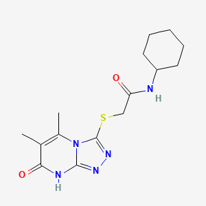 N-cyclohexyl-2-((5,6-dimethyl-7-oxo-7,8-dihydro-[1,2,4]triazolo[4,3-a]pyrimidin-3-yl)thio)acetamide
