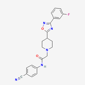 N-(4-cyanophenyl)-2-(4-(3-(3-fluorophenyl)-1,2,4-oxadiazol-5-yl)piperidin-1-yl)acetamide