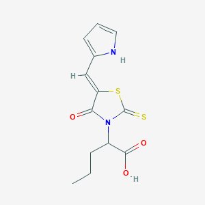 (Z)-2-(5-((1H-pyrrol-2-yl)methylene)-4-oxo-2-thioxothiazolidin-3-yl)pentanoic acid