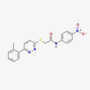 molecular formula C19H16N4O3S B2371008 N-(4-nitrophenyl)-2-((6-(o-tolyl)pyridazin-3-yl)thio)acetamide CAS No. 941884-01-1