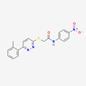 N-(4-nitrophenyl)-2-((6-(o-tolyl)pyridazin-3-yl)thio)acetamide