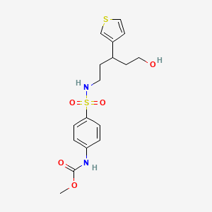 methyl (4-(N-(5-hydroxy-3-(thiophen-3-yl)pentyl)sulfamoyl)phenyl)carbamate