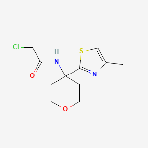 2-Chloro-N-[4-(4-methyl-1,3-thiazol-2-yl)oxan-4-yl]acetamide