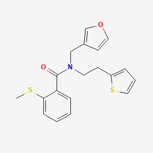 N-(furan-3-ylmethyl)-2-(methylthio)-N-(2-(thiophen-2-yl)ethyl)benzamide