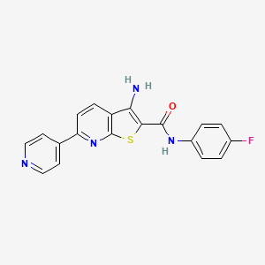 3-amino-N-(4-fluorophenyl)-6-(pyridin-4-yl)thieno[2,3-b]pyridine-2-carboxamide