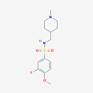 molecular formula C14H21FN2O3S B2371027 3-fluoro-4-methoxy-N-((1-methylpiperidin-4-yl)methyl)benzenesulfonamide CAS No. 952982-25-1