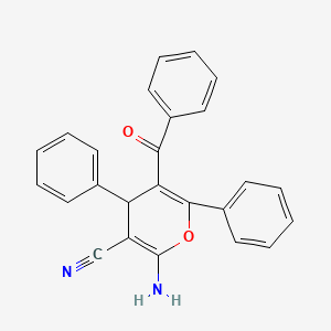 molecular formula C25H18N2O2 B2371045 2-amino-5-benzoyl-4,6-diphenyl-4H-pyran-3-carbonitrile CAS No. 81829-58-5