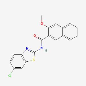 molecular formula C19H13ClN2O2S B2371055 N-(6-chloro-1,3-benzothiazol-2-yl)-3-methoxynaphthalene-2-carboxamide CAS No. 325978-56-1