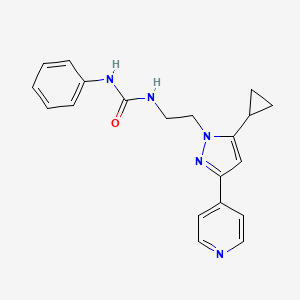 1-(2-(5-cyclopropyl-3-(pyridin-4-yl)-1H-pyrazol-1-yl)ethyl)-3-phenylurea