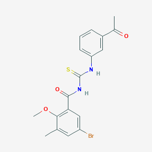 molecular formula C18H17BrN2O3S B237106 N-[(3-acetylphenyl)carbamothioyl]-5-bromo-2-methoxy-3-methylbenzamide 
