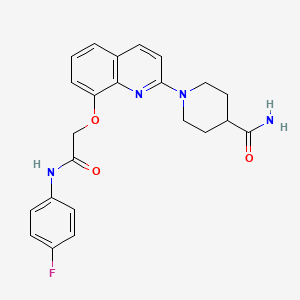1-(8-(2-((4-Fluorophenyl)amino)-2-oxoethoxy)quinolin-2-yl)piperidine-4-carboxamide