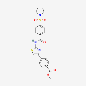 Methyl 4-[2-[(4-pyrrolidin-1-ylsulfonylbenzoyl)amino]-1,3-thiazol-4-yl]benzoate