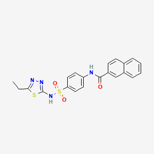 molecular formula C21H18N4O3S2 B2371089 N-{4-[(5-ethyl-1,3,4-thiadiazol-2-yl)sulfamoyl]phenyl}naphthalene-2-carboxamide CAS No. 867041-53-0