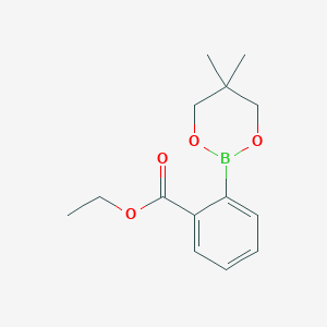 molecular formula C14H19BO4 B023711 Ethyl 2-(5,5-dimethyl-1,3,2-dioxaborinan-2-yl)benzoate CAS No. 346656-34-6