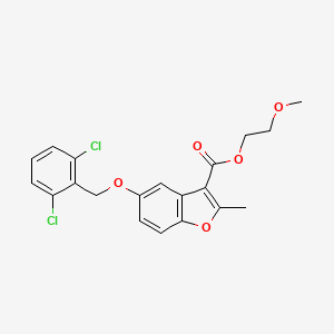 molecular formula C20H18Cl2O5 B2371109 2-Methoxyethyl 5-[(2,6-dichlorophenyl)methoxy]-2-methyl-1-benzofuran-3-carboxylate CAS No. 307552-09-6