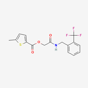 molecular formula C16H14F3NO3S B2371112 2-Oxo-2-((2-(trifluoromethyl)benzyl)amino)ethyl 5-methylthiophene-2-carboxylate CAS No. 1794845-37-6