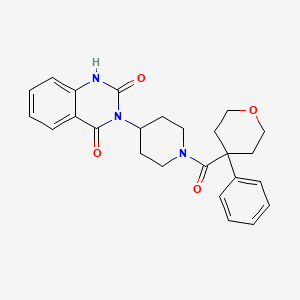 molecular formula C25H27N3O4 B2371113 3-(1-(4-phenyltetrahydro-2H-pyran-4-carbonyl)piperidin-4-yl)quinazoline-2,4(1H,3H)-dione CAS No. 1903630-57-8