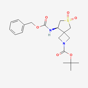 Tert-butyl (8R)-6,6-dioxo-8-(phenylmethoxycarbonylamino)-6lambda6-thia-2-azaspiro[3.4]octane-2-carboxylate