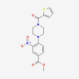 molecular formula C17H17N3O5S B2371117 Methyl 3-nitro-4-[4-(2-thienylcarbonyl)piperazino]benzenecarboxylate CAS No. 478246-65-0