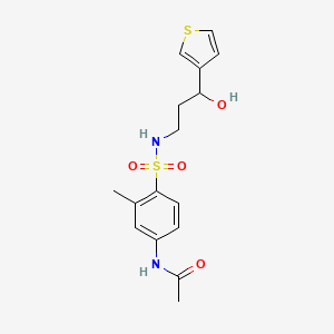 molecular formula C16H20N2O4S2 B2371128 N-(4-(N-(3-hydroxy-3-(thiophen-3-yl)propyl)sulfamoyl)-3-methylphenyl)acetamide CAS No. 2034520-59-5