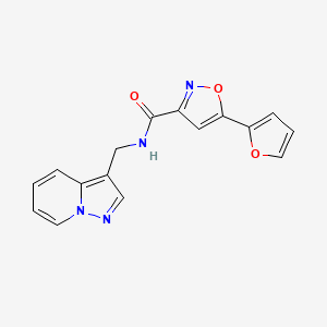 molecular formula C16H12N4O3 B2371132 5-(呋喃-2-基)-N-(吡唑并[1,5-a]吡啶-3-基甲基)异恶唑-3-甲酰胺 CAS No. 1396706-80-1