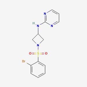 molecular formula C13H13BrN4O2S B2371136 N-(1-((2-bromophenyl)sulfonyl)azetidin-3-yl)pyrimidin-2-amine CAS No. 2034287-09-5