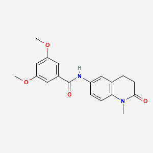 molecular formula C19H20N2O4 B2371139 3,5-dimethoxy-N-(1-methyl-2-oxo-1,2,3,4-tetrahydroquinolin-6-yl)benzamide CAS No. 922053-65-4
