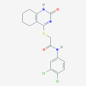molecular formula C16H15Cl2N3O2S B2371143 N-(3,4-dichlorophenyl)-2-[(2-oxo-1,2,5,6,7,8-hexahydroquinazolin-4-yl)sulfanyl]acetamide CAS No. 959535-30-9