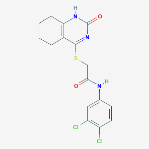 molecular formula C16H15Cl2N3O2S B2371143 N-(3,4-dichlorophenyl)-2-[(2-oxo-5,6,7,8-tetrahydro-1H-quinazolin-4-yl)sulfanyl]acetamide CAS No. 959535-30-9