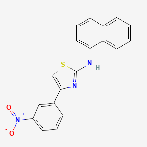 molecular formula C19H13N3O2S B2371164 N-(naphthalen-1-yl)-4-(3-nitrophenyl)-1,3-thiazol-2-amine CAS No. 326015-03-6