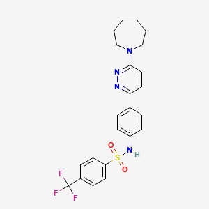 molecular formula C23H23F3N4O2S B2371177 N-{4-[6-(azepan-1-yl)pyridazin-3-yl]phenyl}-4-(trifluoromethyl)benzene-1-sulfonamide CAS No. 946238-85-3