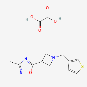 molecular formula C13H15N3O5S B2371188 3-Methyl-5-(1-(thiophen-3-ylmethyl)azetidin-3-yl)-1,2,4-oxadiazole oxalate CAS No. 1396782-89-0