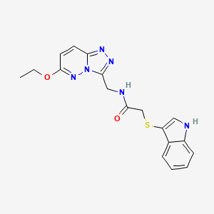 molecular formula C18H18N6O2S B2371191 2-((1H-indol-3-yl)thio)-N-((6-ethoxy-[1,2,4]triazolo[4,3-b]pyridazin-3-yl)methyl)acetamide CAS No. 2034277-11-5