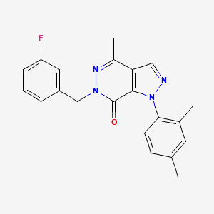molecular formula C21H19FN4O B2371195 1-(2,4-dimethylphenyl)-6-(3-fluorobenzyl)-4-methyl-1H-pyrazolo[3,4-d]pyridazin-7(6H)-one CAS No. 942009-39-4
