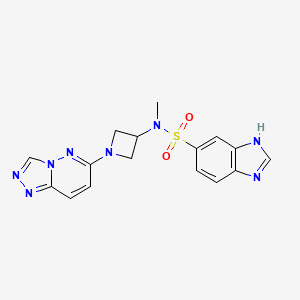 molecular formula C16H16N8O2S B2371196 N-(1-([1,2,4]triazolo[4,3-b]pyridazin-6-yl)azetidin-3-yl)-N-methyl-1H-benzo[d]imidazole-5-sulfonamide CAS No. 2309800-71-1