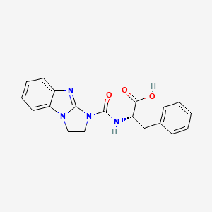 molecular formula C19H18N4O3 B2371198 (2S)-2-[(2,3-DIHYDRO-1H-IMIDAZO[1,2-A][1,3]BENZIMIDAZOL-1-YLCARBONYL)AMINO]-3-PHENYLPROPANOIC ACID CAS No. 1173672-89-3