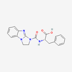 molecular formula C19H18N4O3 B2371198 (2S)-2-(1,2-dihydroimidazo[1,2-a]benzimidazole-3-carbonylamino)-3-phenylpropanoic acid CAS No. 1173672-89-3