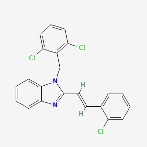 molecular formula C22H15Cl3N2 B2371203 2-(2-chlorostyryl)-1-(2,6-dichlorobenzyl)-1H-1,3-benzimidazole CAS No. 338772-15-9
